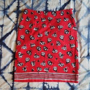 TALBOTS Ladybug Print Pencil Skirt - Size 2